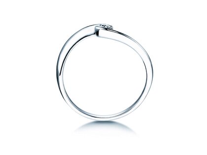 Engagement ring Twist Petite in 14K white gold with diamond 0.06ct G/SI