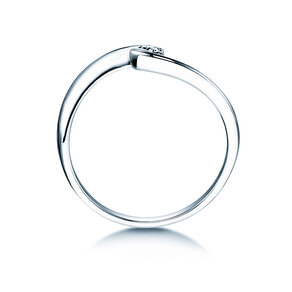 Engagement ring Twist Petite in 14K white gold with diamond 0.06ct G/SI