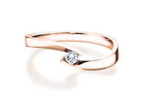 Engagement ring Twist Petite in 14K rosé gold with diamond 0.09ct G/SI