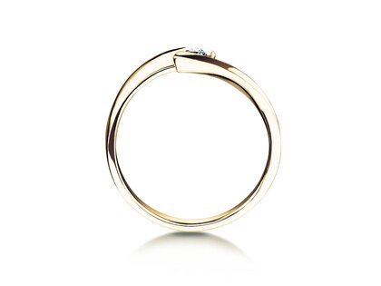 Engagement ring Twist Petite in 14K yellow gold with diamond 0.09ct G/SI