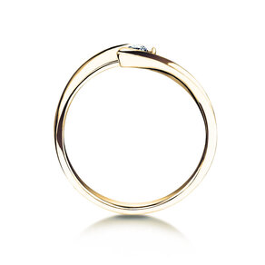 Engagement ring Twist Petite in 14K yellow gold with diamond 0.09ct G/SI