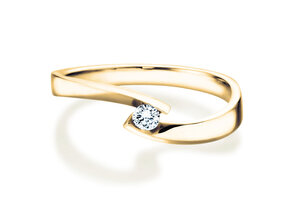 Engagement ring Twist Petite in 14K yellow gold with diamond 0.09ct G/SI