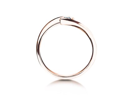 Engagement ring Twist Petite in 14K rosé gold with diamond 0.09ct G/SI