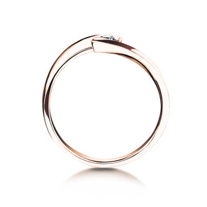 Engagement ring Twist Petite in 14K rosé gold with diamond 0.09ct G/SI