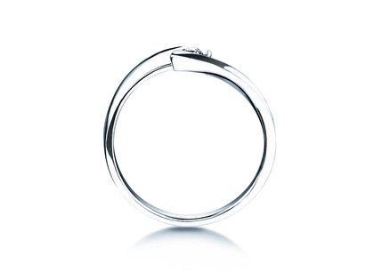 Engagement ring Twist Petite in 14K white gold with diamond 0.09ct G/SI