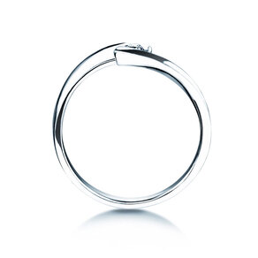 Engagement ring Twist Petite in 14K white gold with diamond 0.09ct G/SI