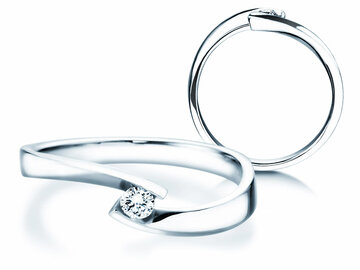 Engagement ring Twist Petite in white gold