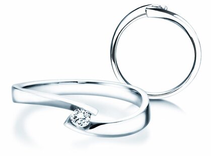 Engagement ring Twist Petite in white gold