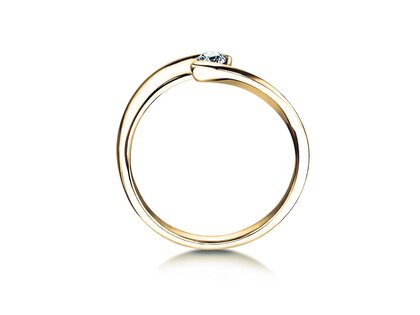 Engagement ring Twist Petite in 14K yellow gold with diamond 0.13ct G/SI