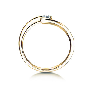 Engagement ring Twist Petite in 14K yellow gold with diamond 0.13ct G/SI