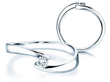 Engagement ring Twist Petite in white gold