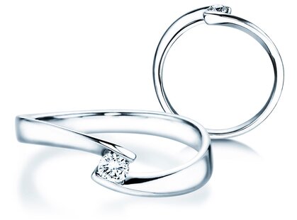 Engagement ring Twist Petite in white gold