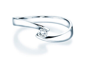 Engagement ring Twist Petite in white gold
