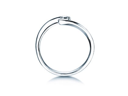 Engagement ring Twist Petite in white gold