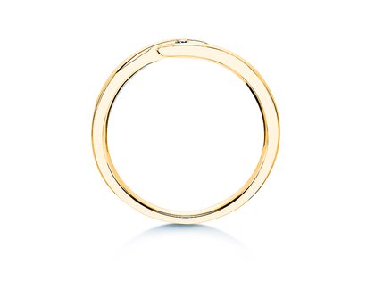 Engagement ring Twist in 18K yellow gold with diamond 0.03ct H/SI