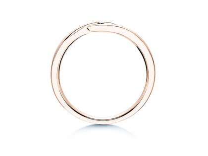 Engagement ring Twist in 9K rosé gold with diamond 0.03ct G/SI