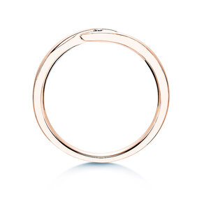 Engagement ring Twist in 9K rosé gold with diamond 0.03ct G/SI