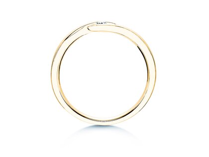 Engagement ring Twist in 14K yellow gold with diamond 0.07ct H/SI