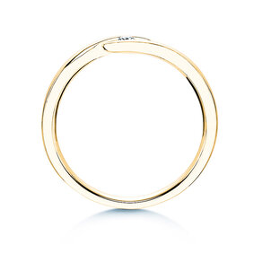 Engagement ring Twist in 14K yellow gold with diamond 0.07ct H/SI