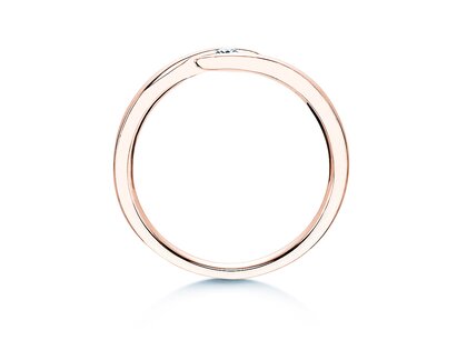 Engagement ring Twist in 14K rosé gold with diamond 0.07ct G/SI