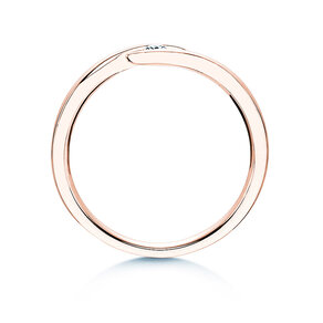 Engagement ring Twist in 14K rosé gold with diamond 0.07ct G/SI