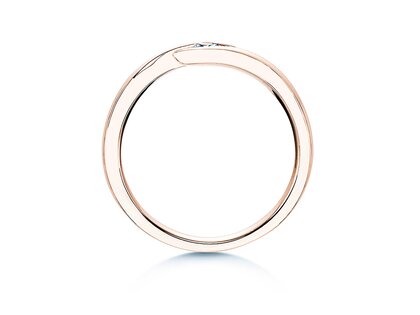 Engagement ring Twist in 18K rosé gold with diamond 0.15ct G/SI