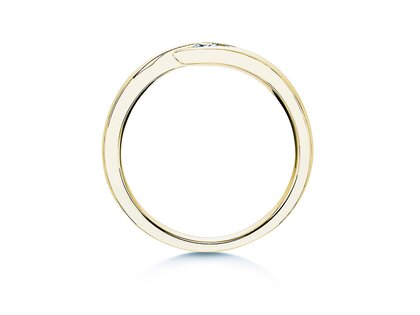 Engagement ring Twist in 14K yellow gold with diamond 0.15ct G/SI