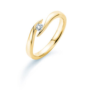 Engagement ring Twist in 18K yellow gold with diamond 0.10ct H/SI