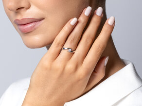 Engagement ring Twist in 14K yellow gold with diamond 0.25ct G/SI
