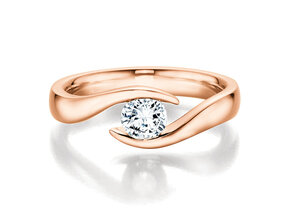 Engagement ring Twist in 18K rosé gold with diamond 0.40ct G/SI