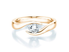 Engagement ring Twist in 18K yellow gold with diamond 0.50ct H/SI