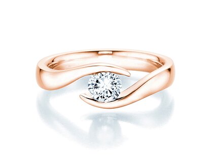 Engagement ring Twist in 18K rosé gold with diamond 0.50ct G/SI