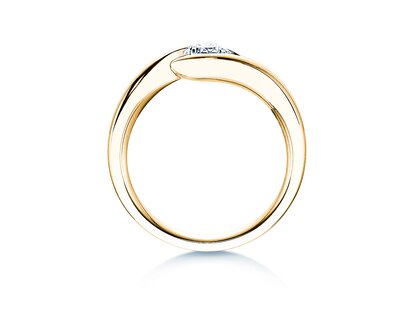 Engagement ring Twist in 18K yellow gold with diamond 0.50ct H/SI