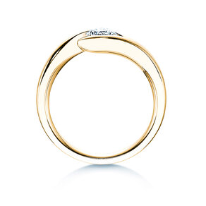 Engagement ring Twist in 18K yellow gold with diamond 0.50ct H/SI