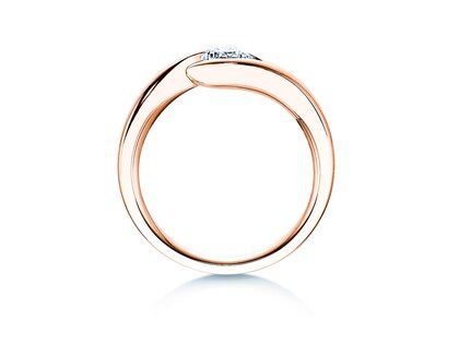 Engagement ring Twist in 18K rosé gold with diamond 0.50ct G/SI