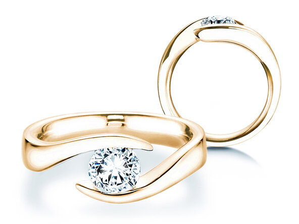 Engagement ring Twist in 14K yellow gold with diamond 1.00ct H/SI