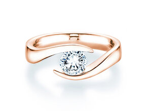 Engagement ring Twist in 9K rosé gold with diamond 1.00ct H/SI