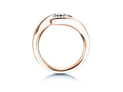 Engagement ring Twist in 9K rosé gold with diamond 1.00ct H/SI