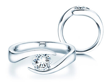 Engagement ring Twist in 14K white gold with diamond 1.00ct G/SI