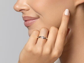 Engagement ring Twist in silver 925/- with diamond 0.10ct G/VS