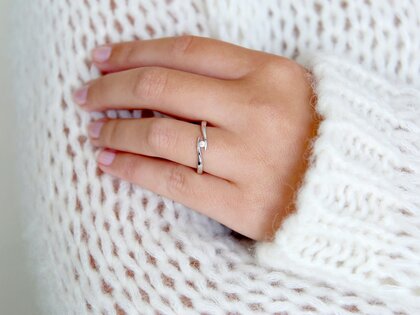 Engagement ring Twist in silver 925/- with diamond 0.03ct G/VS