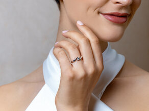 Engagement ring Twist in 14K yellow gold with diamond 0.20ct H/SI