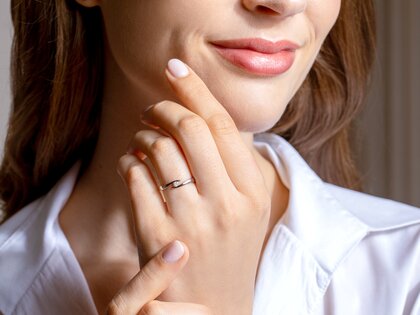 Engagement ring Twist in silver 925/- with diamond 0.07ct D/IF