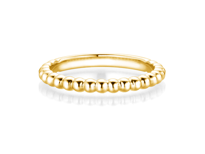 Engagement ring Beads in 14K yellow gold polished