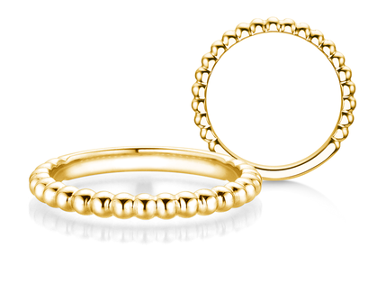 Engagement ring Beads in 14K yellow gold polished