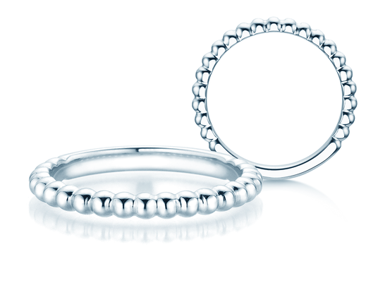 Engagement ring Beads in silver 925/- polished