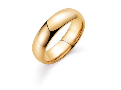 Anillo para hombre Classic 6mm en 14K oro amarillo pulido