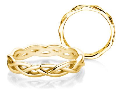 Engagement ring Curve in 14K yellow gold polished