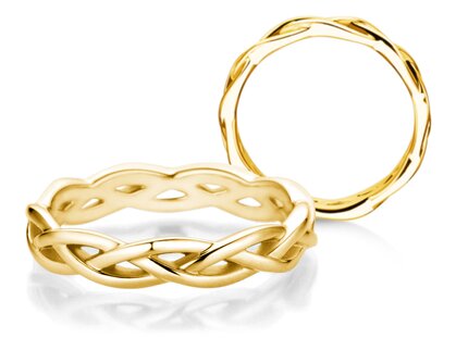 Engagement ring Curve in 18K yellow gold polished