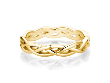 Engagement ring Curve in 14K yellow gold polished